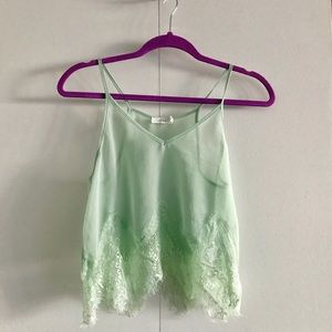 Lush Mint Green Sheer Crop Top
